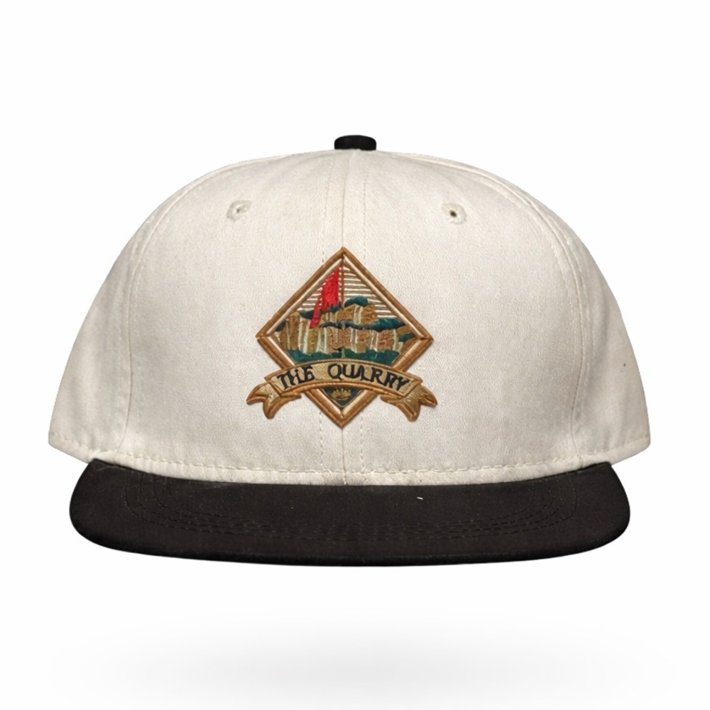 Vintage Imperial Headwear The Quarry Golf Hat Strapback Cream Black USA 80s-90s​